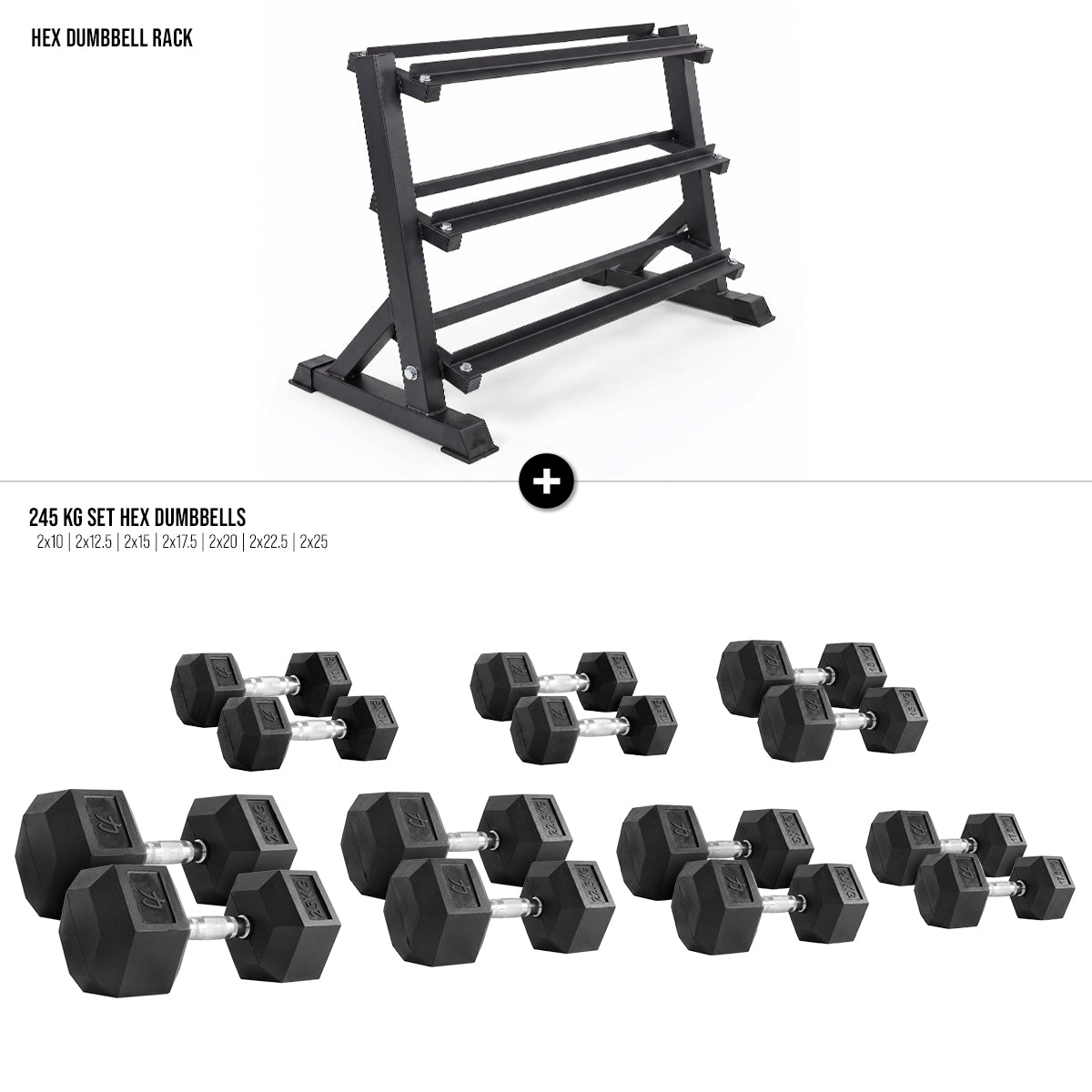 Hex Dumbbell Set with Rack - Strength Shop