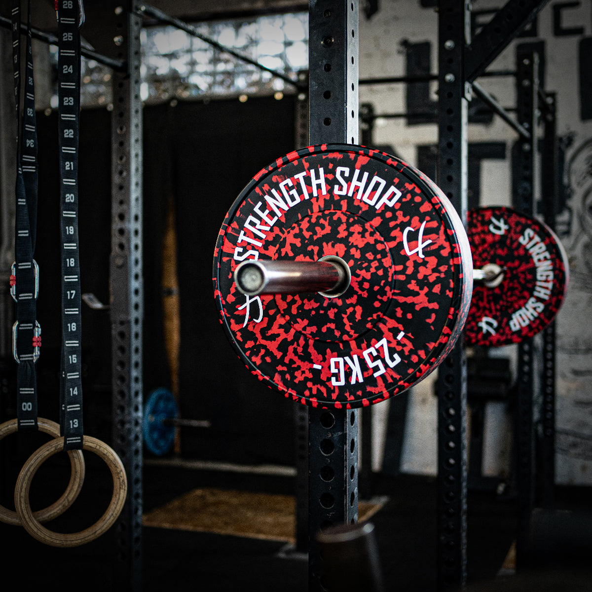 B-WARE Fleck Rubber Bumper Plates – Colour Coded, 5kg-25kg - Strength Shop