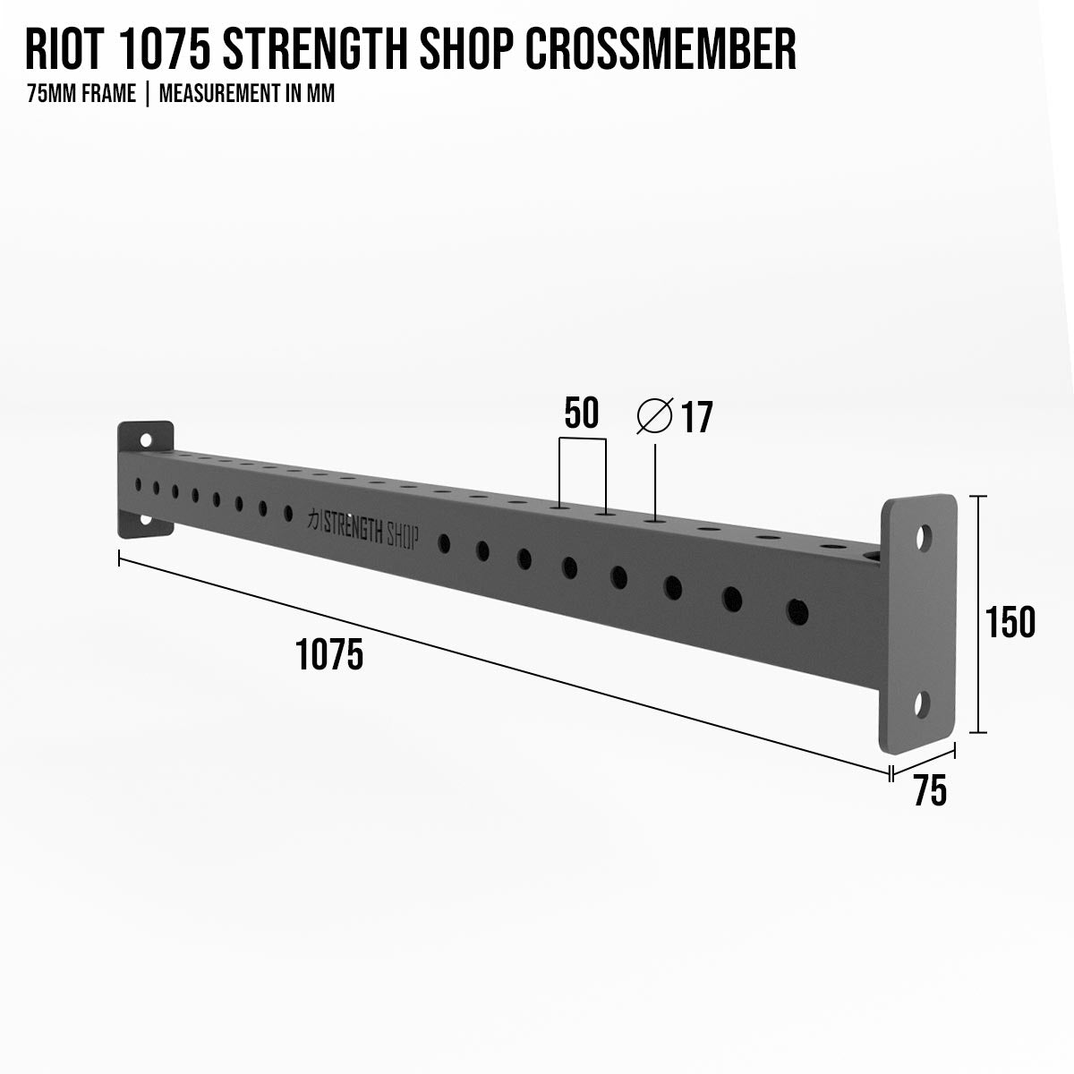 B-WARE Riot MRR 75 | 1075 Branded Crossmember - Strength Shop
