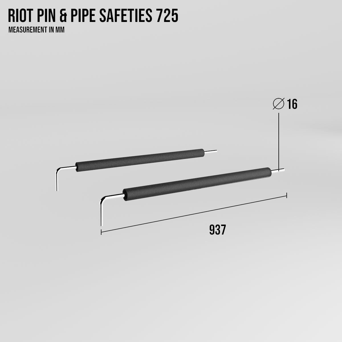 Riot MRR 75 | Pin & Pipe Safeties – 725, Pair - Strength Shop