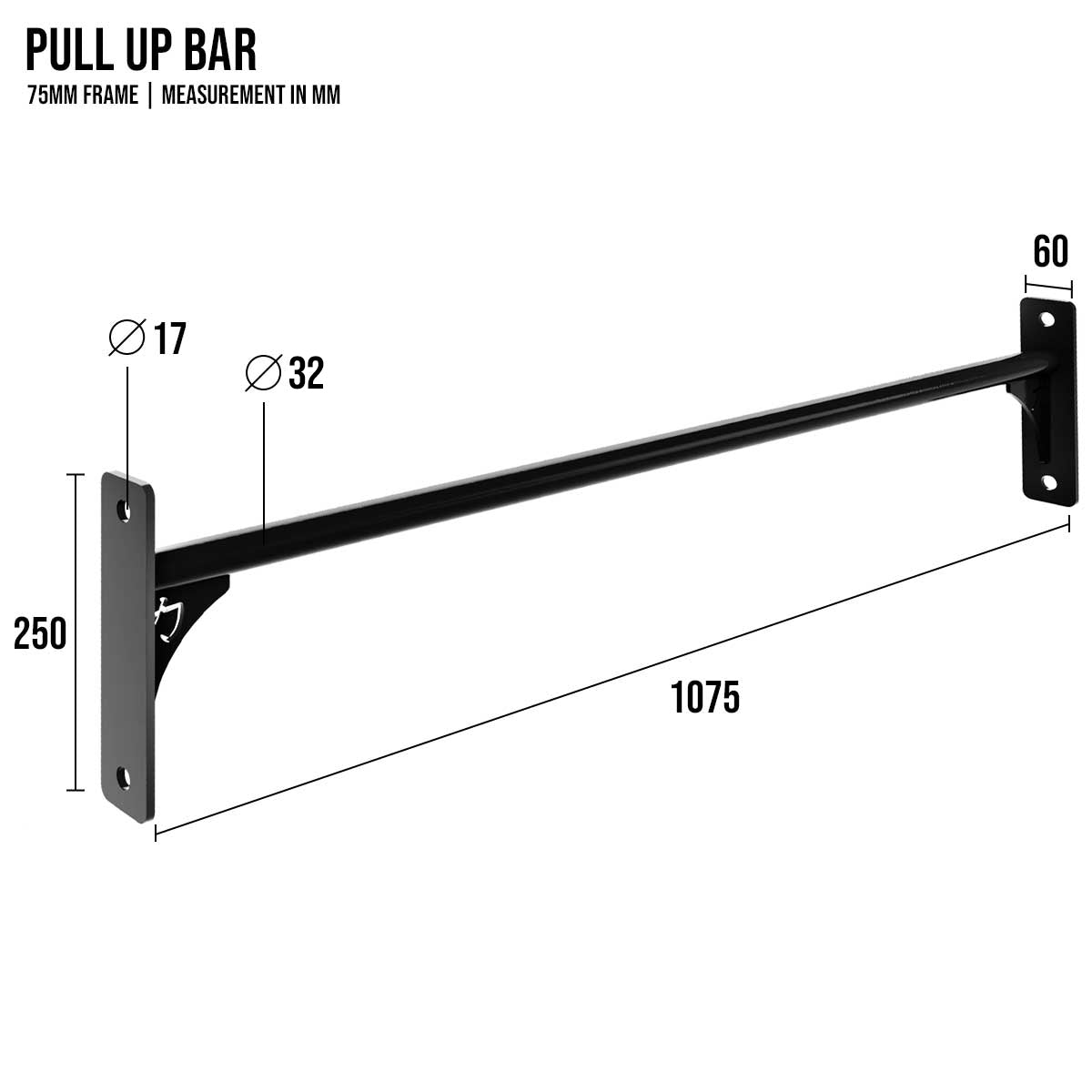 B-WARE Riot MRR 75 | Straight Pull Up Bar - Strength Shop