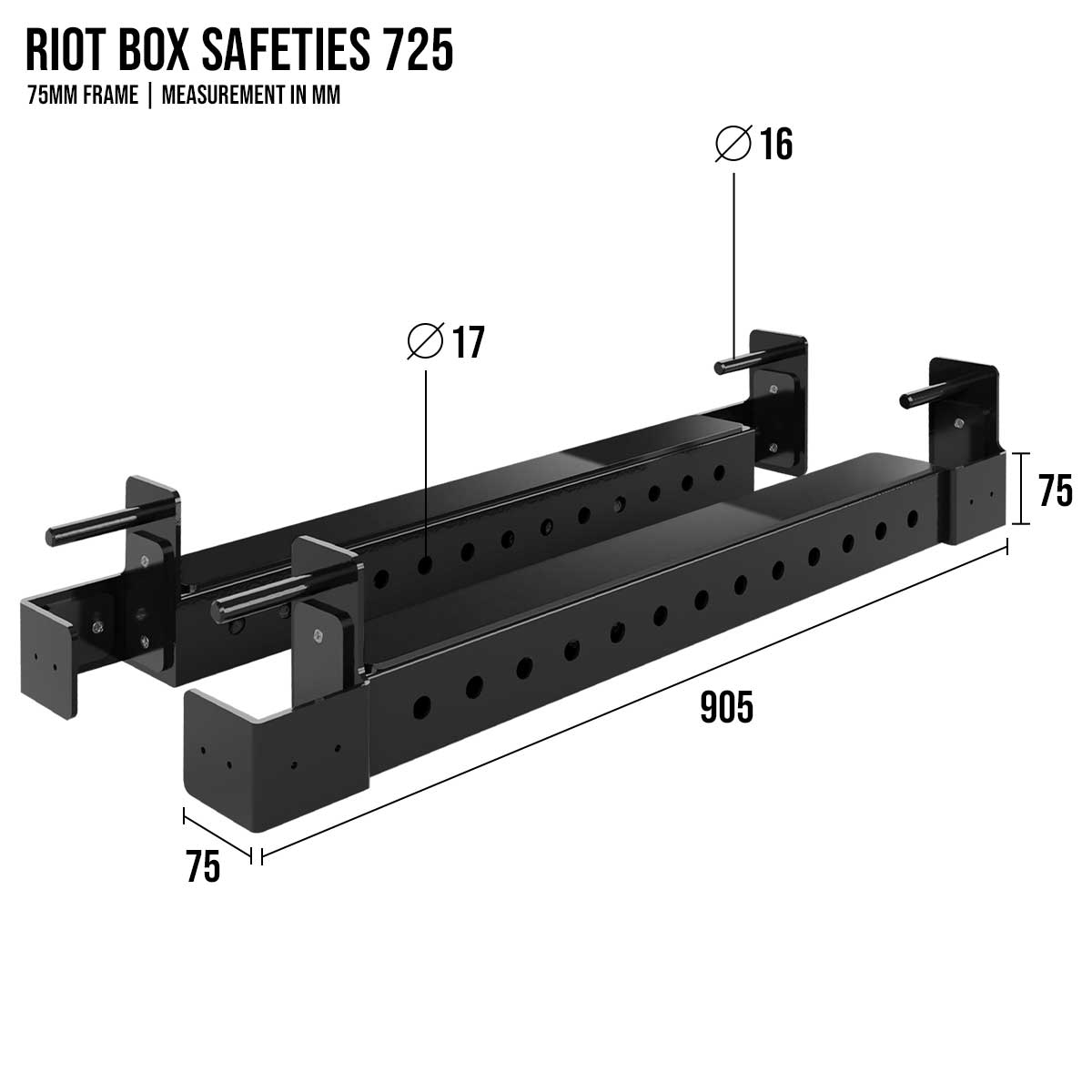 B-WARE Riot MRR 75 | Box Safeties – 725, Pair - Strength Shop