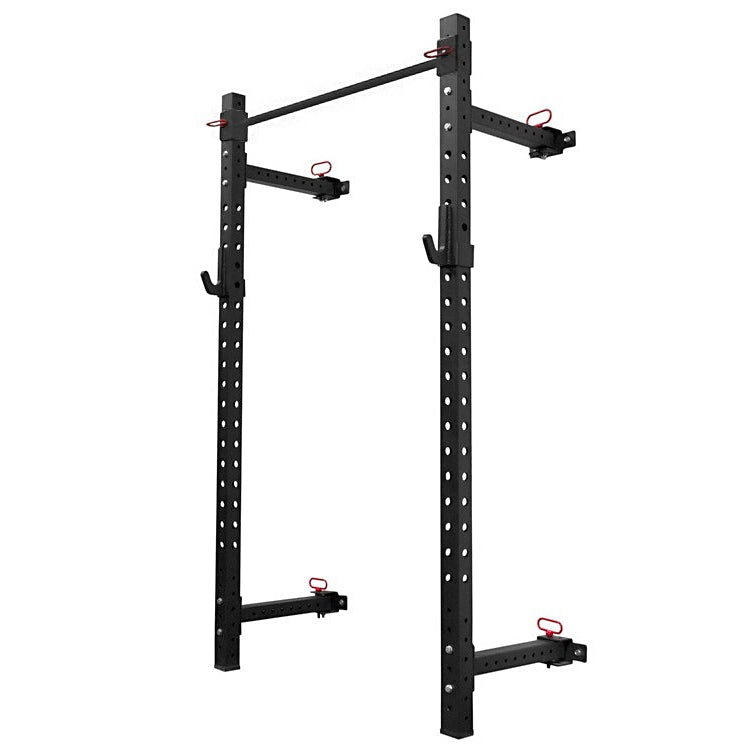 B-WARE Riot Wall-Mounted Foldable Rack - 2.1m Tall, Black - Strength Shop