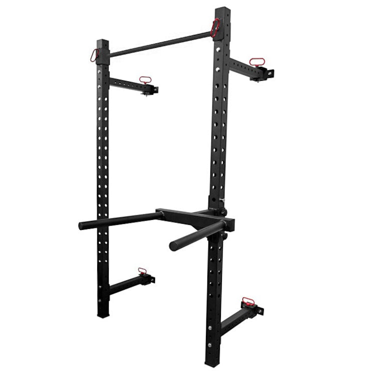 B-WARE Riot Wall-Mounted Foldable Rack - 2.1m Tall, Black - Strength Shop
