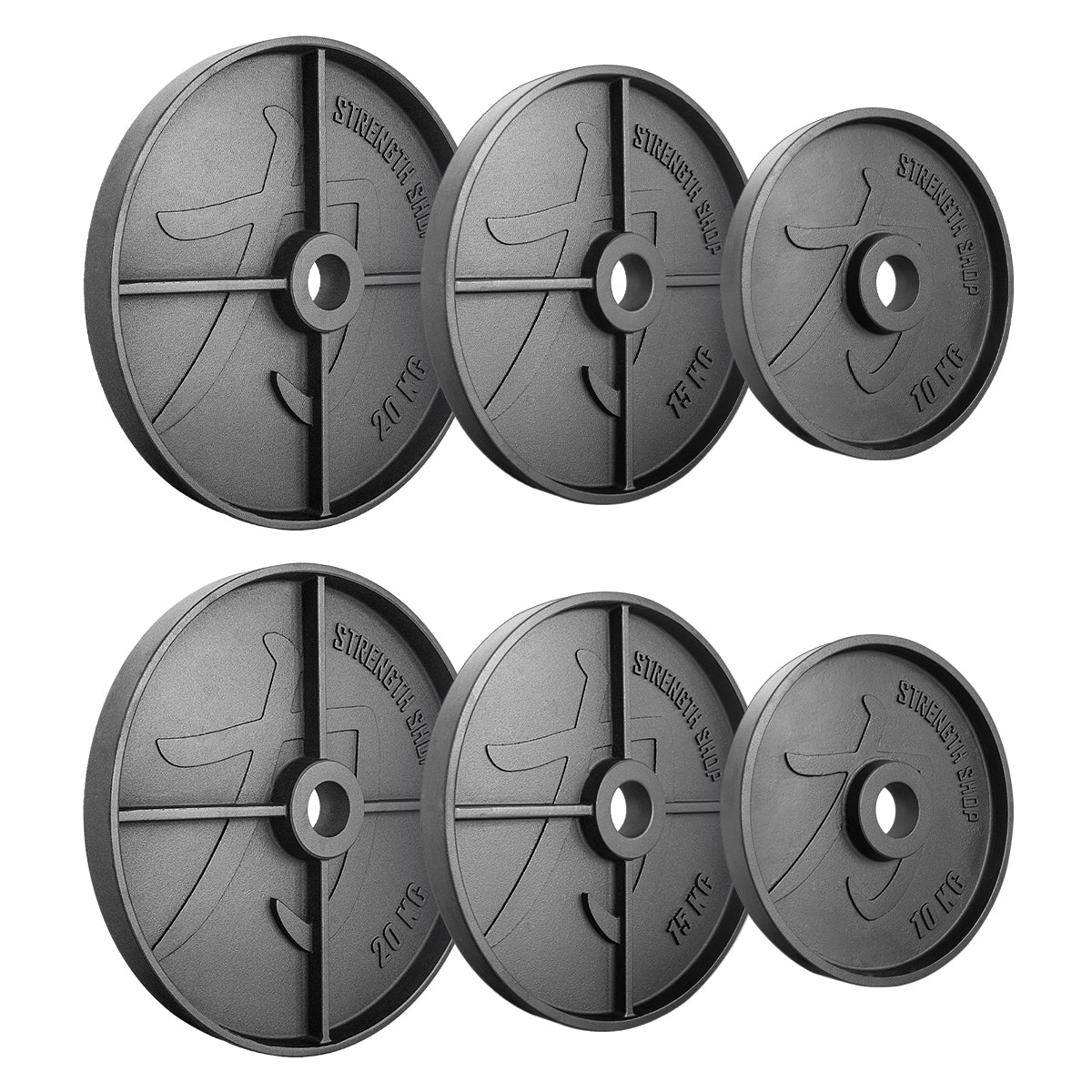 B-WARE Deep Dish Cast Iron Plates, 1.25kg-20kg - Strength Shop