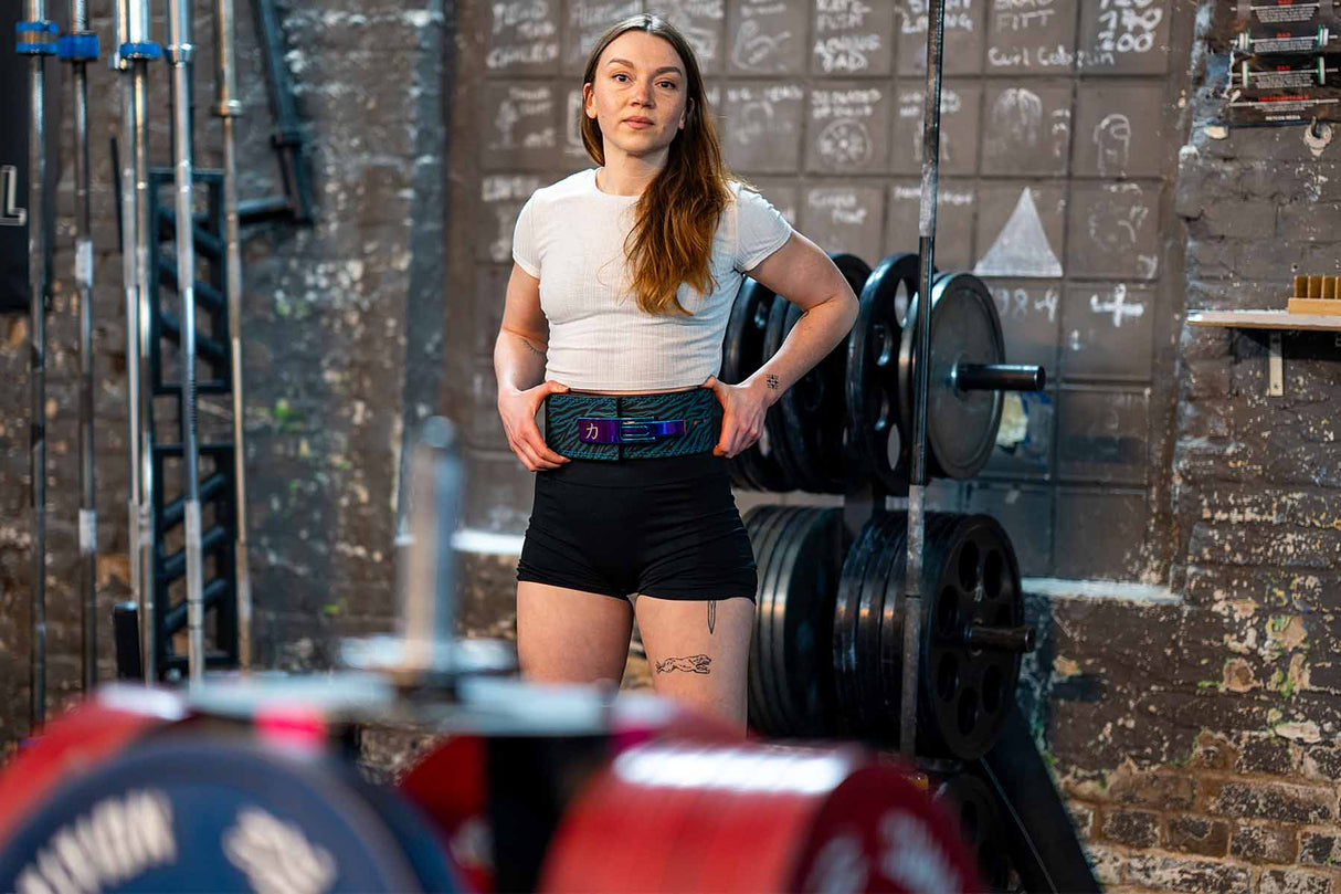 Blue Tiger Print Lever Belt, 10mm - IPF Approved - Strength Shop