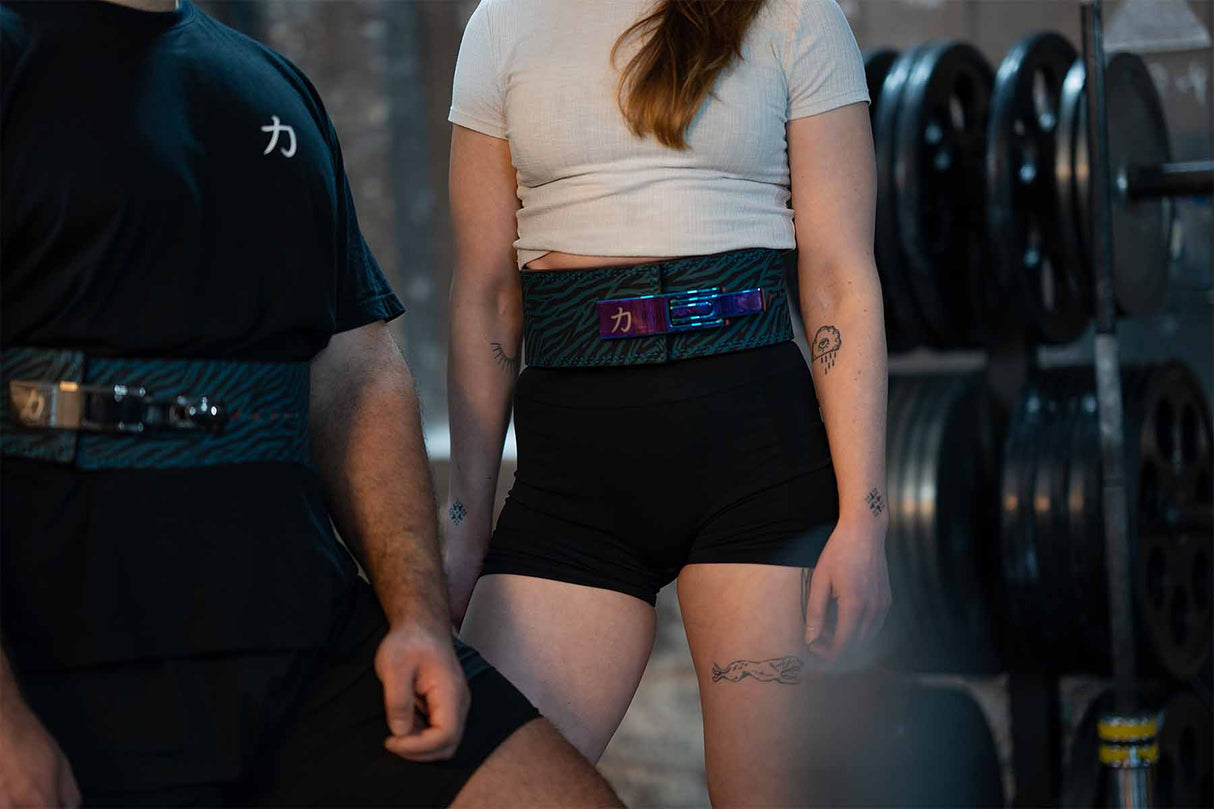 Blue Tiger Print Lever Belt, 10mm - IPF Approved - Strength Shop