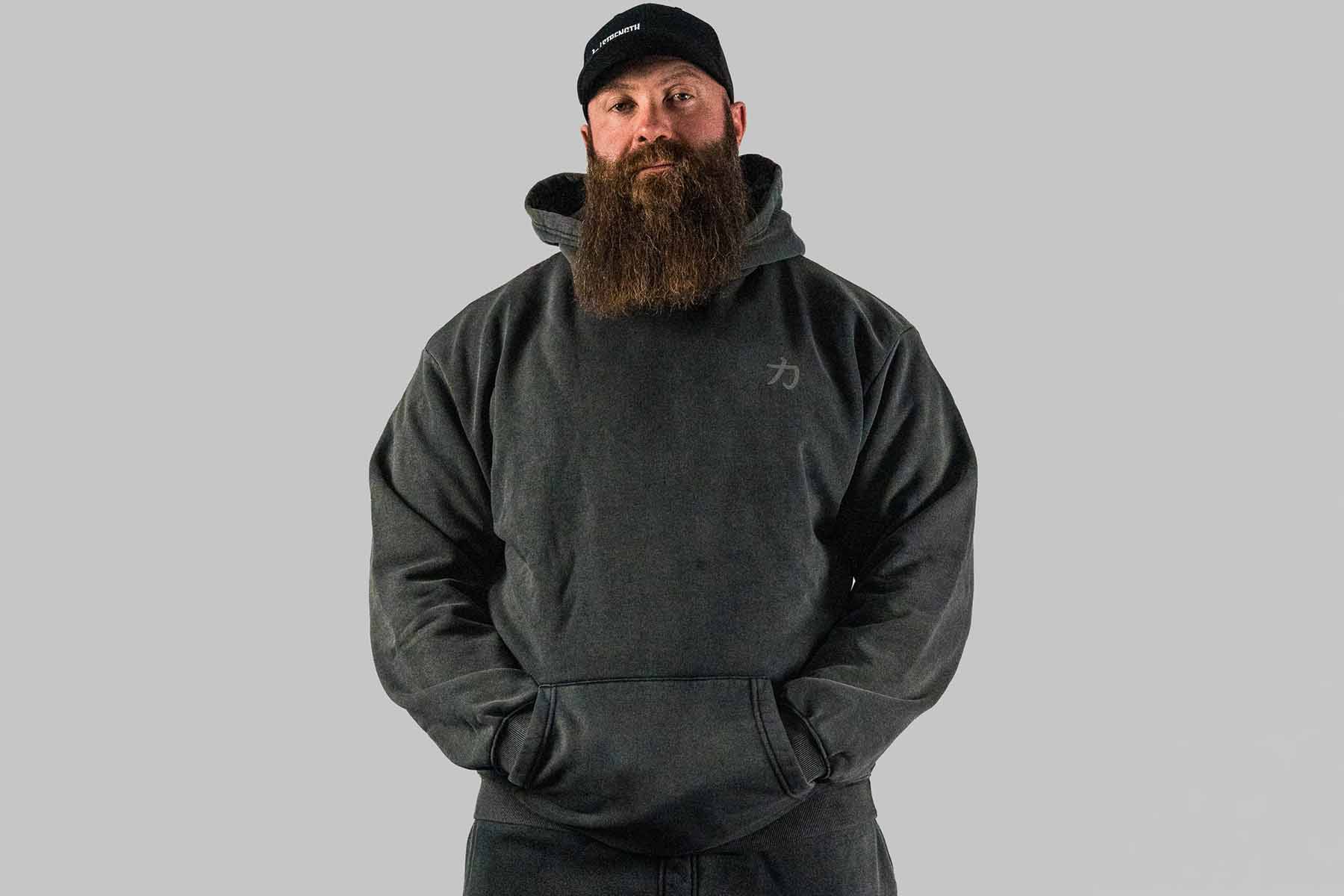 Home of Strength - Hoodie, Stone-Washed Grey - Strength Shop