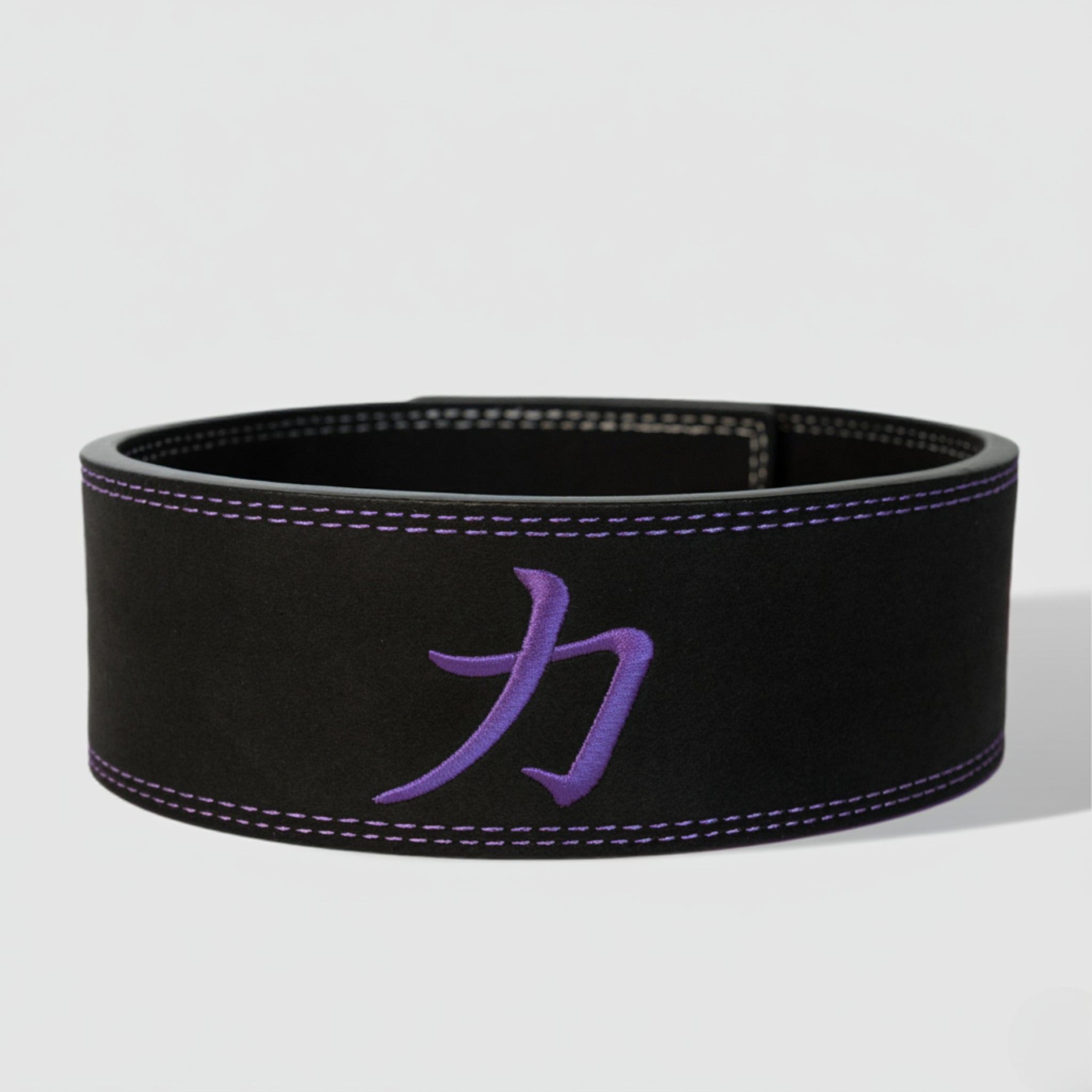 Black w/ Purple Stitching Lever Belt, 10mm - IPF Approved - Strength Shop