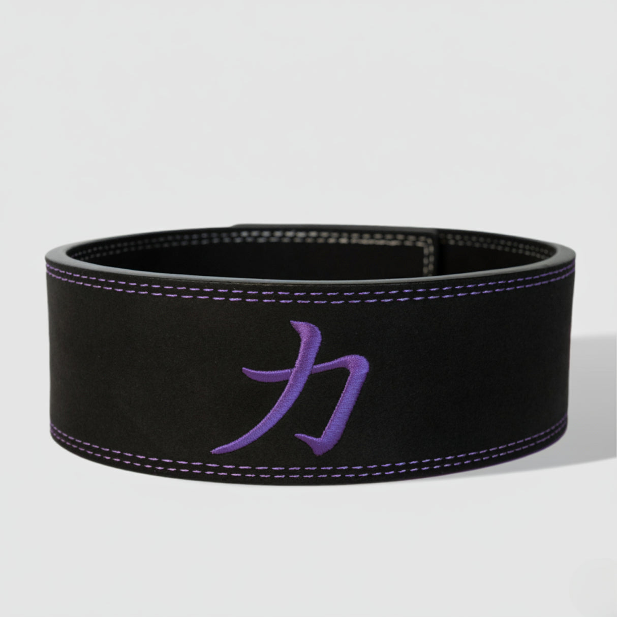 Black w/ Purple Stitching Lever Belt, 10mm - IPF Approved - Strength Shop