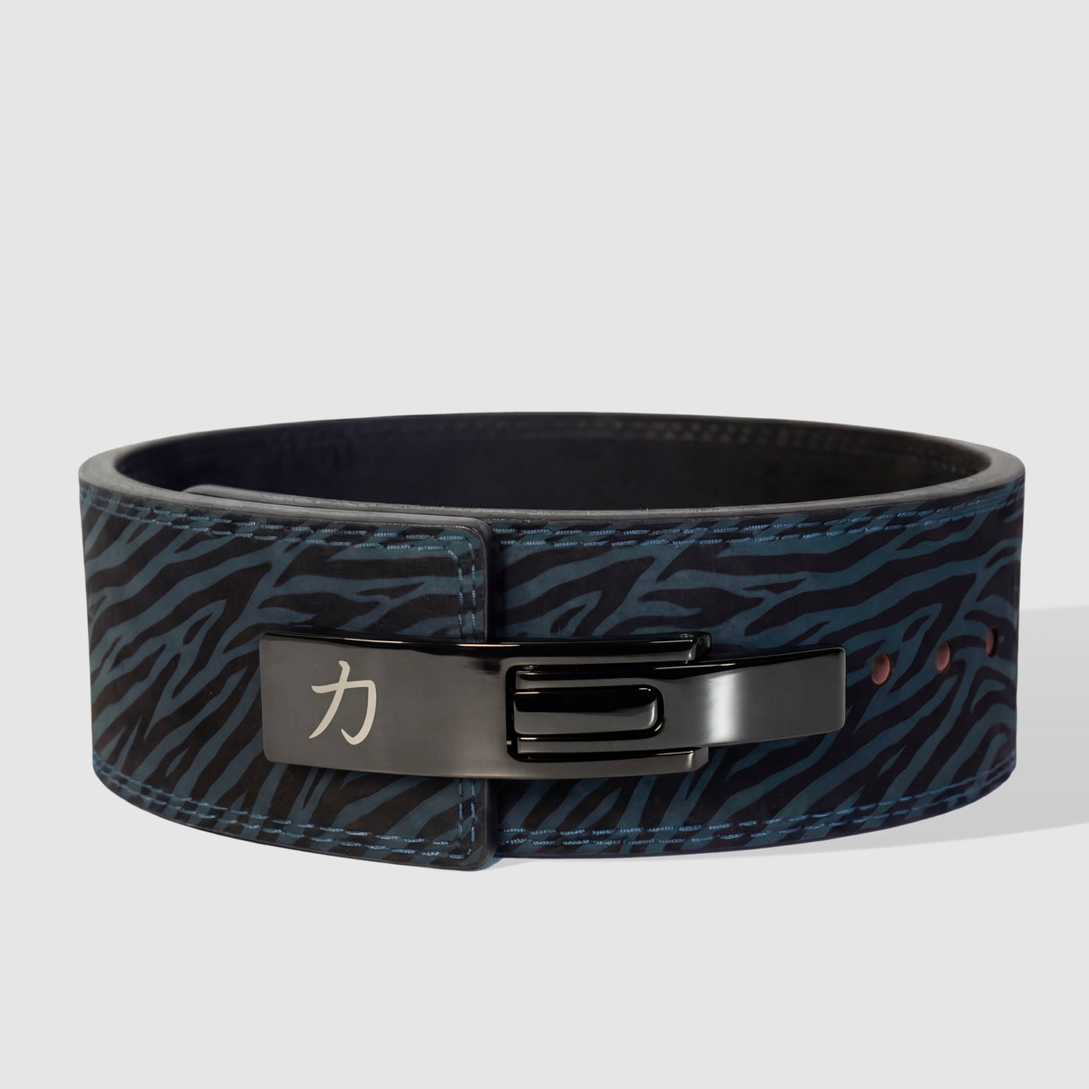Blue Tiger Print Lever Belt, 10mm - IPF Approved - Strength Shop