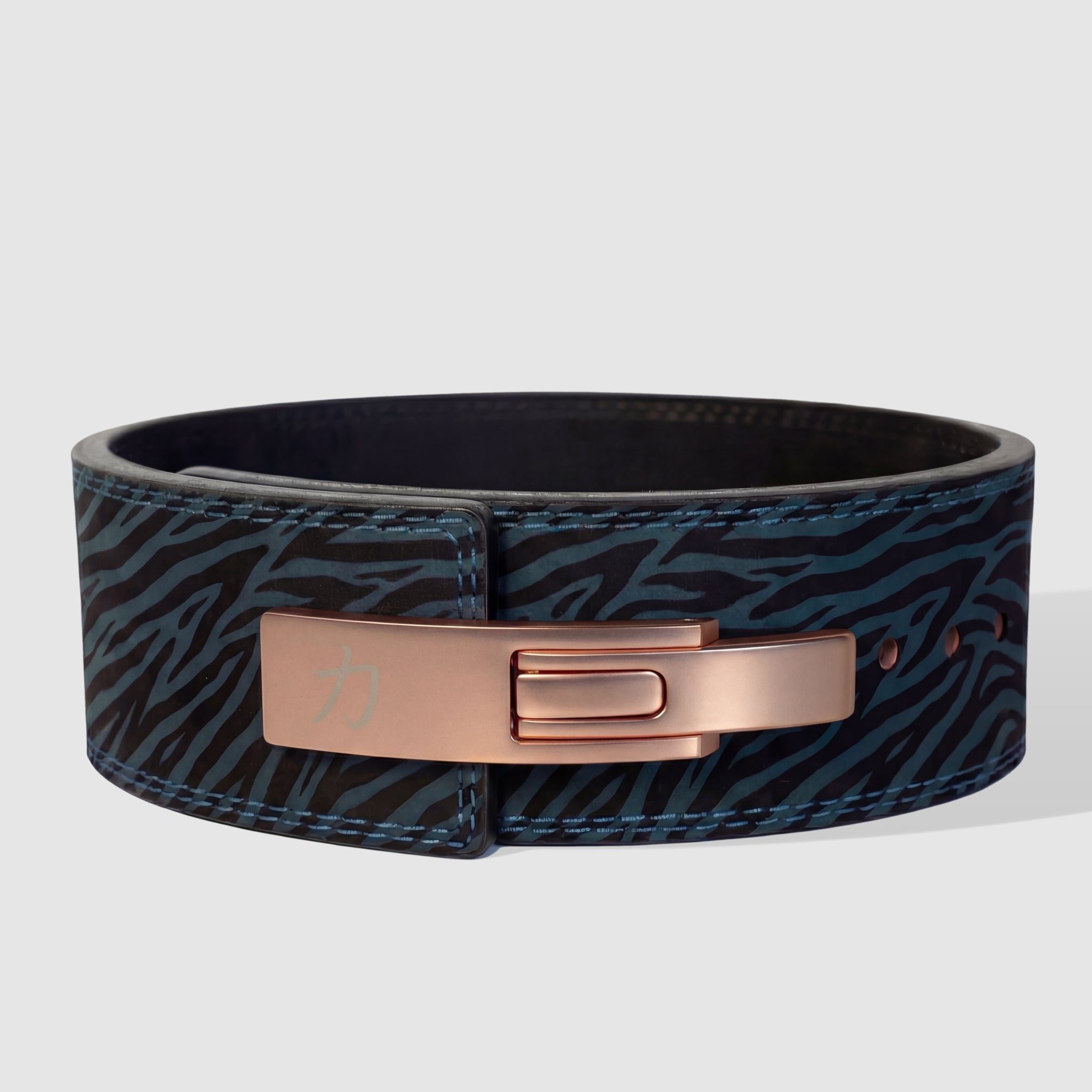 Blue Tiger Print Lever Belt, 10mm - IPF Approved - Strength Shop