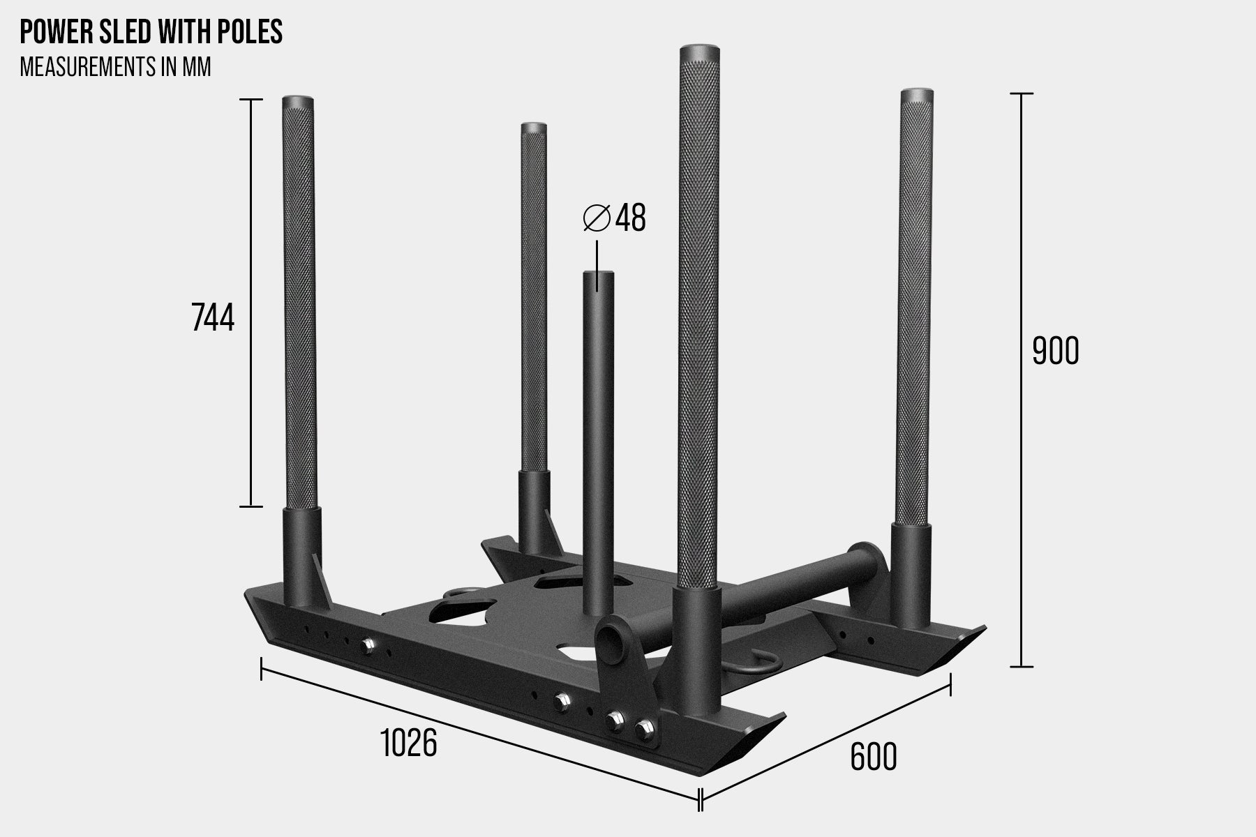 4-Pole Power Sled – Competition Push & Pull Sled
