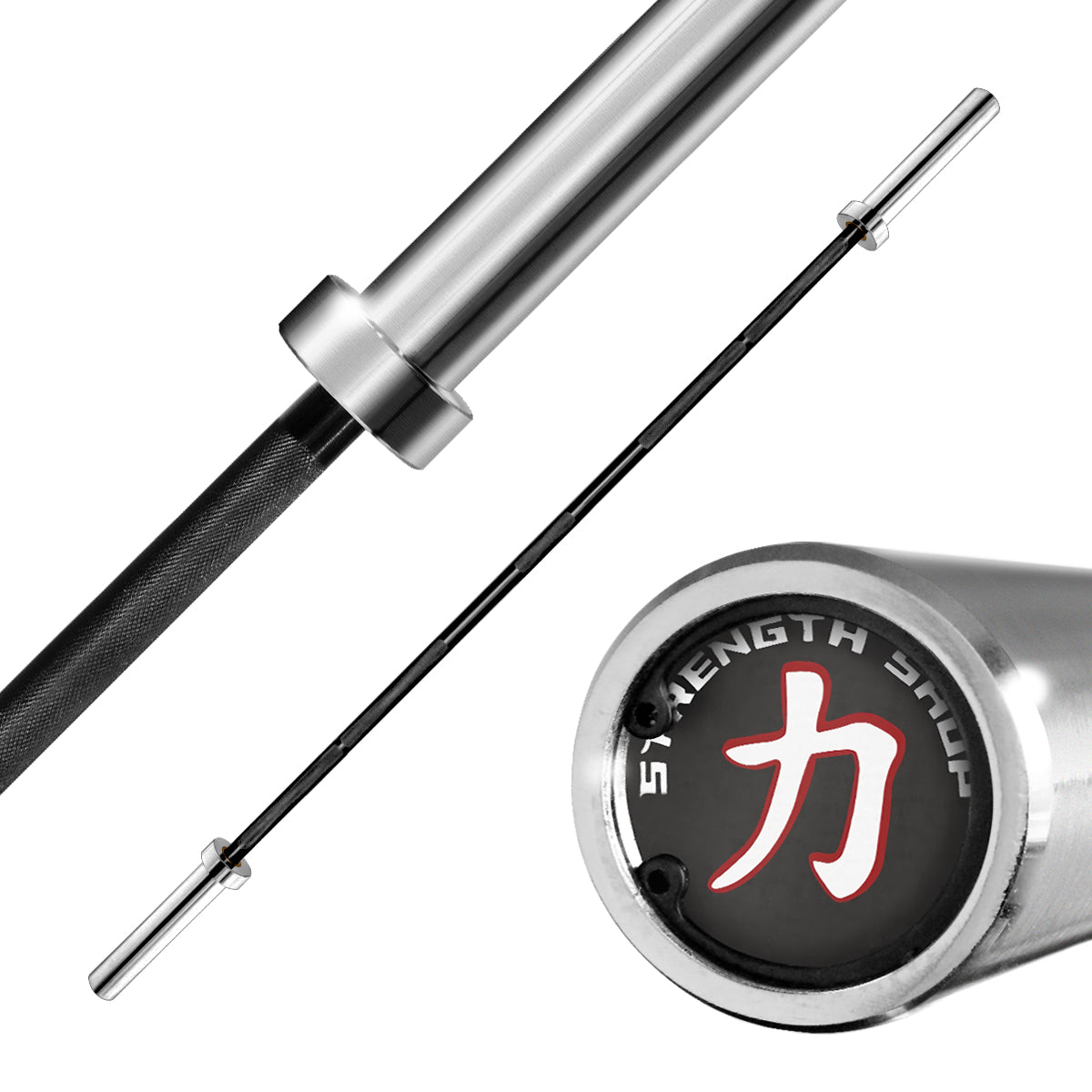 Garage Strength Bar - E-Coat Shaft with Chrome Sleeves - Strength Shop