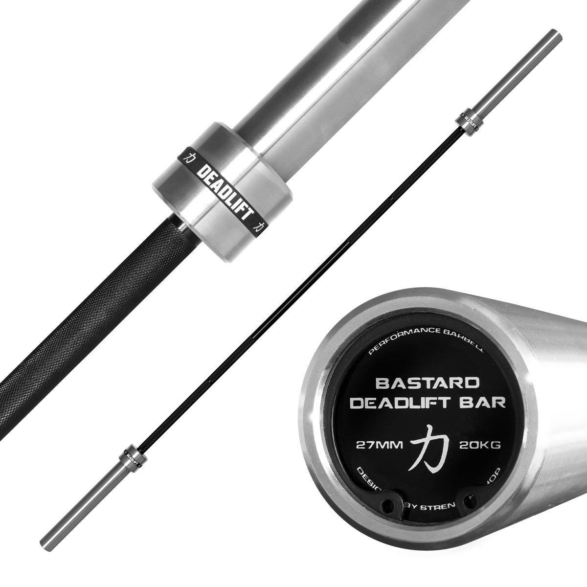 Bastard Deadlift Bar - Black Chrome Shaft - Strength Shop