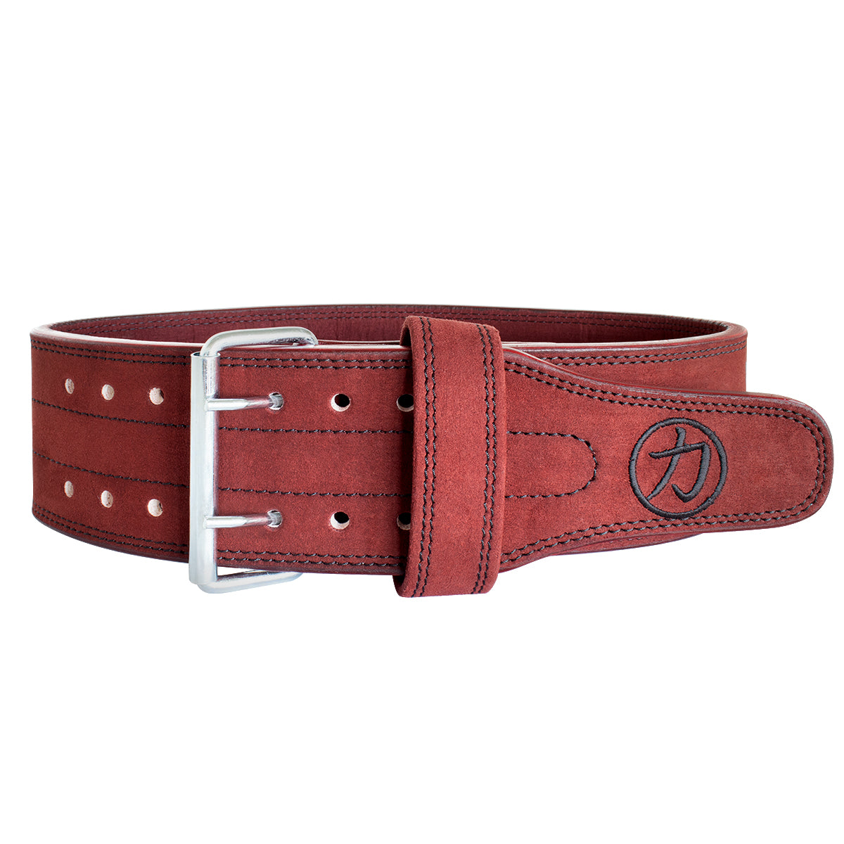 Double Prong Belt, Wine Red Colour, 10MM - IPF Approved - Strength Shop