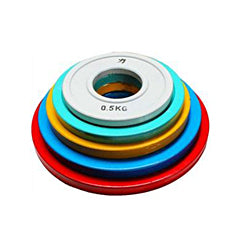 B-WARE Olympic Extra Thin Competition Style Steel Plates 0.5kg - 2.5kg - Coloured - Strength Shop