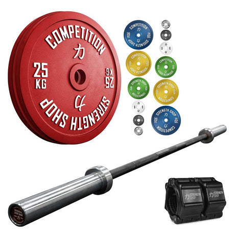 Elite Competition Bundle | 157.5KG Calibrated Plates Set & Power Bar - Strength Shop