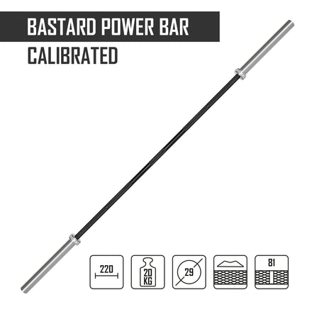 Calibrated Bastard Power Bar - Black Chrome Shaft & Bronze Bushings - Strength Shop
