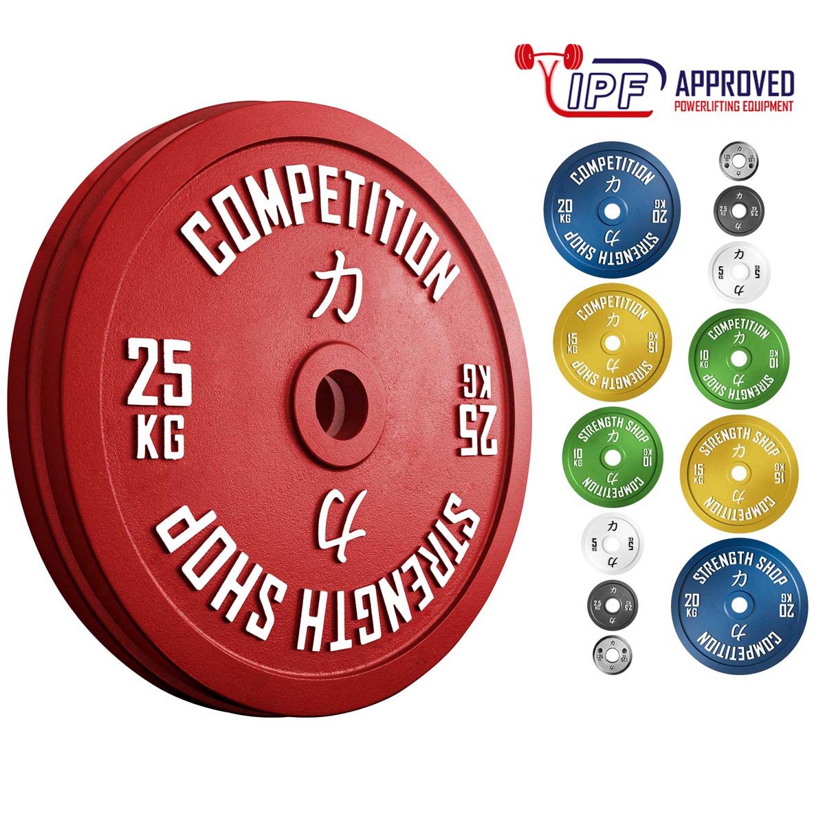 Strength Shop Calibrated Plates Sets 157.5kg, 159kg or 459kg - IPF Approved - Strength Shop