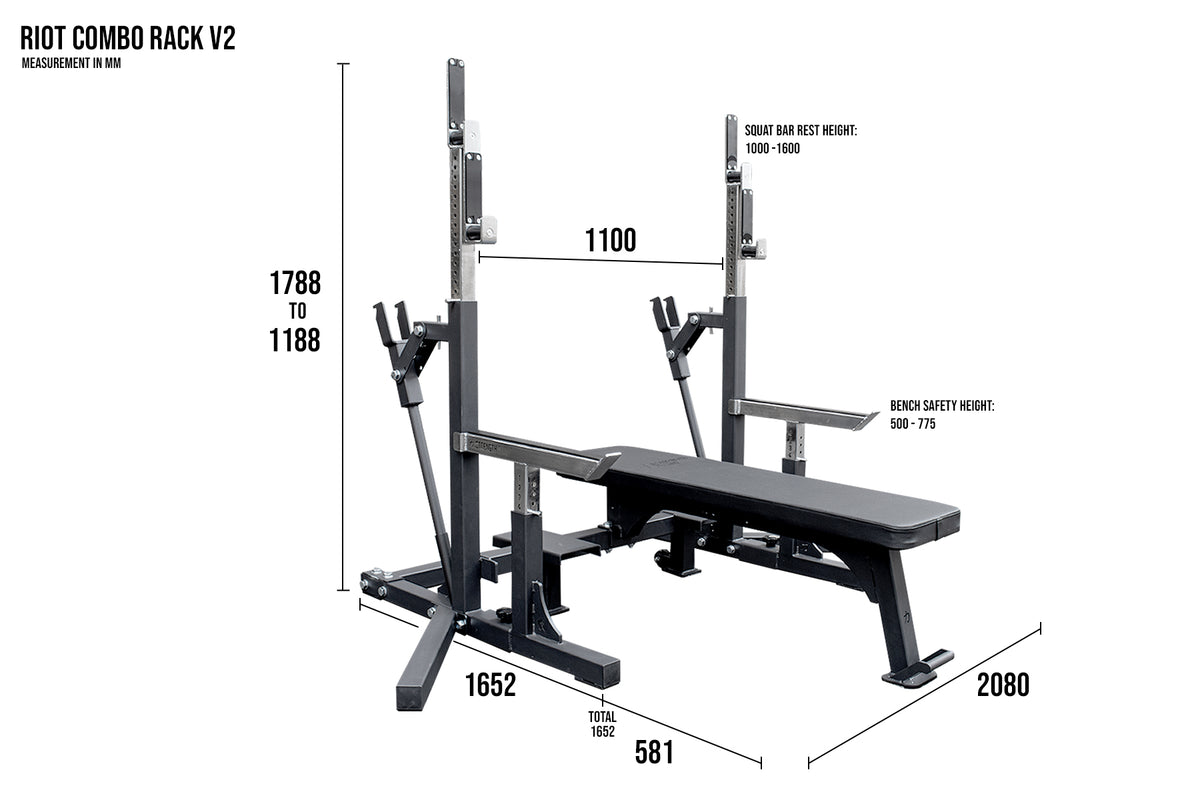 Riot Combo Rack V2 – Squat & Bench Press Combo Rack (built to IPF specifications) - Strength Shop