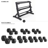 Hex Dumbbell Set with Rack - Strength Shop