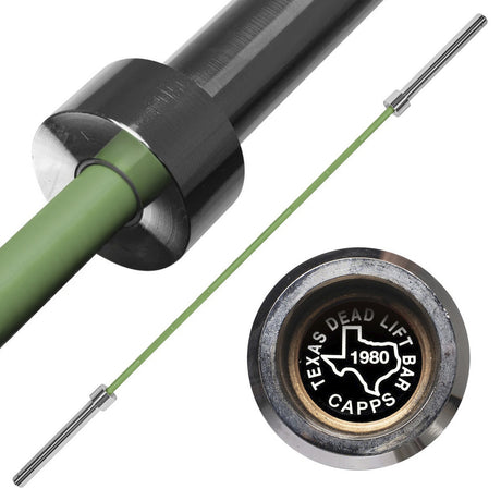 Original Texas Deadlift Bar - Chrome Sleeves, Bazooka Green Bar - Preorder (Ships by July 31) - Strength Shop