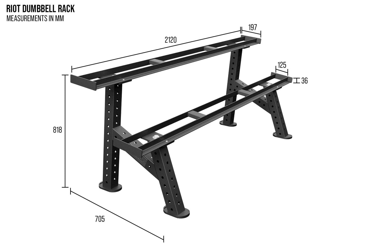 Riot Dumbbell Rack - 2-Tier - Strength Shop