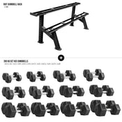 Riot 2-Tier Dumbbell Rack + Hex Dumbbell Set - 390kg - 1050kg - Strength Shop