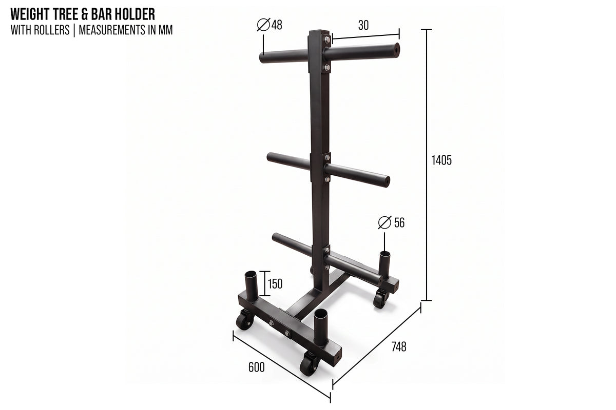 Plate Tree & Barbell Storage Rack - Strength Shop