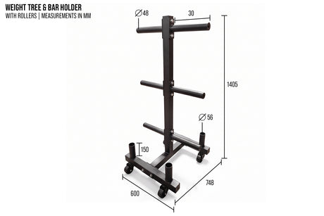 Plate Tree & Barbell Storage Rack - Strength Shop