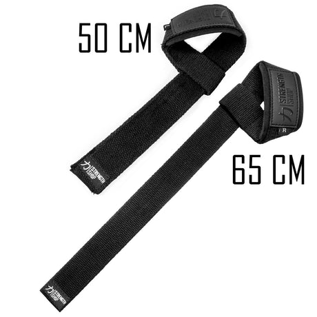 Stealth Black PRO Lifting Straps, 50cm or 65cm