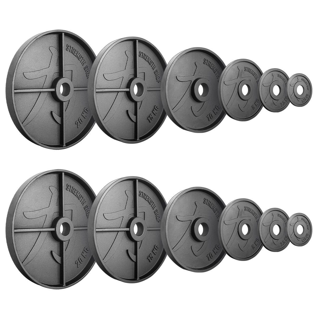 Deep Dish Cast Iron Plate Sets: 90kg 100kg