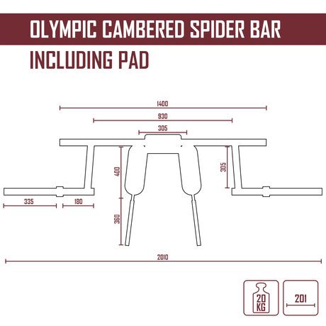 B-WARE Olympic Cambered Spider Bar - Strength Shop