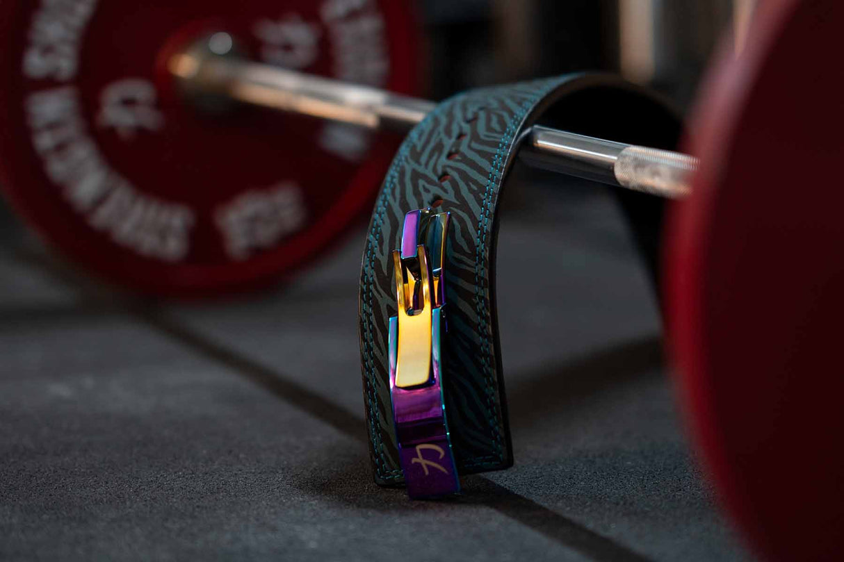 Blue Tiger Print Lever Belt, 10mm - IPF Approved - Strength Shop