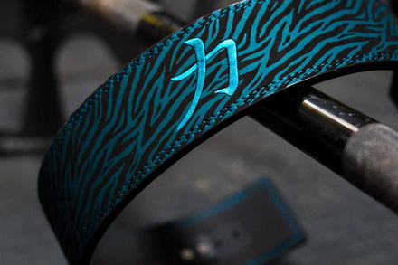 Blue Tiger Print Lever Belt, 10mm - IPF Approved - Strength Shop