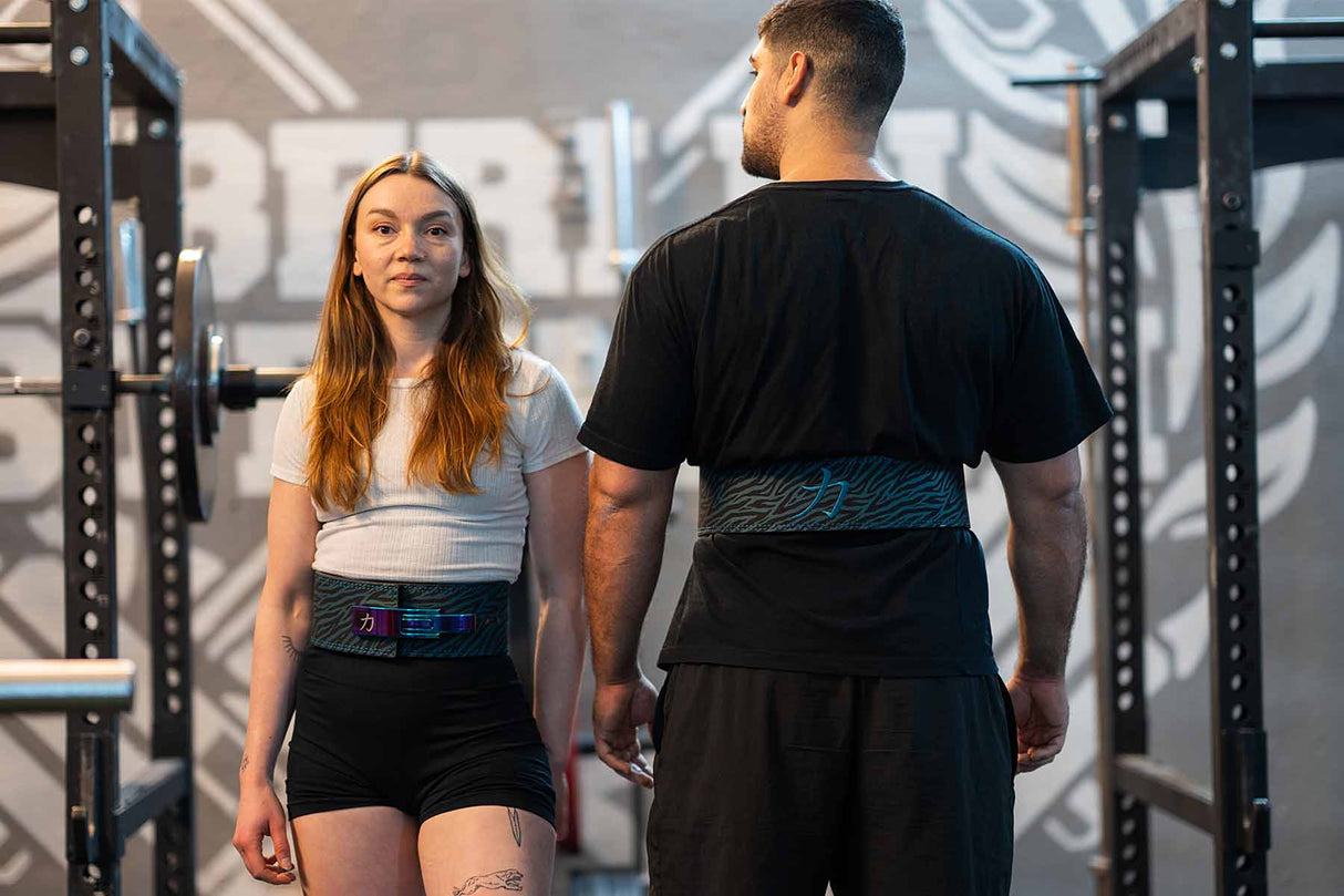 Blue Tiger Print Lever Belt, 10mm - IPF Approved - Strength Shop