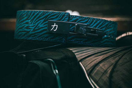 Blue Tiger Print Lever Belt, 10mm - IPF Approved - Strength Shop