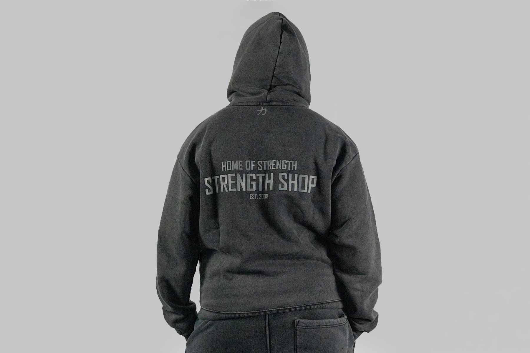 Home of Strength - Hoodie, Stone-Washed Grey - Strength Shop