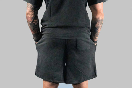 Home of Strength - Shorts, Stone-Washed Grey - Strength Shop