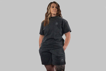 Home of Strength - Shorts, Stone-Washed Grey - Strength Shop