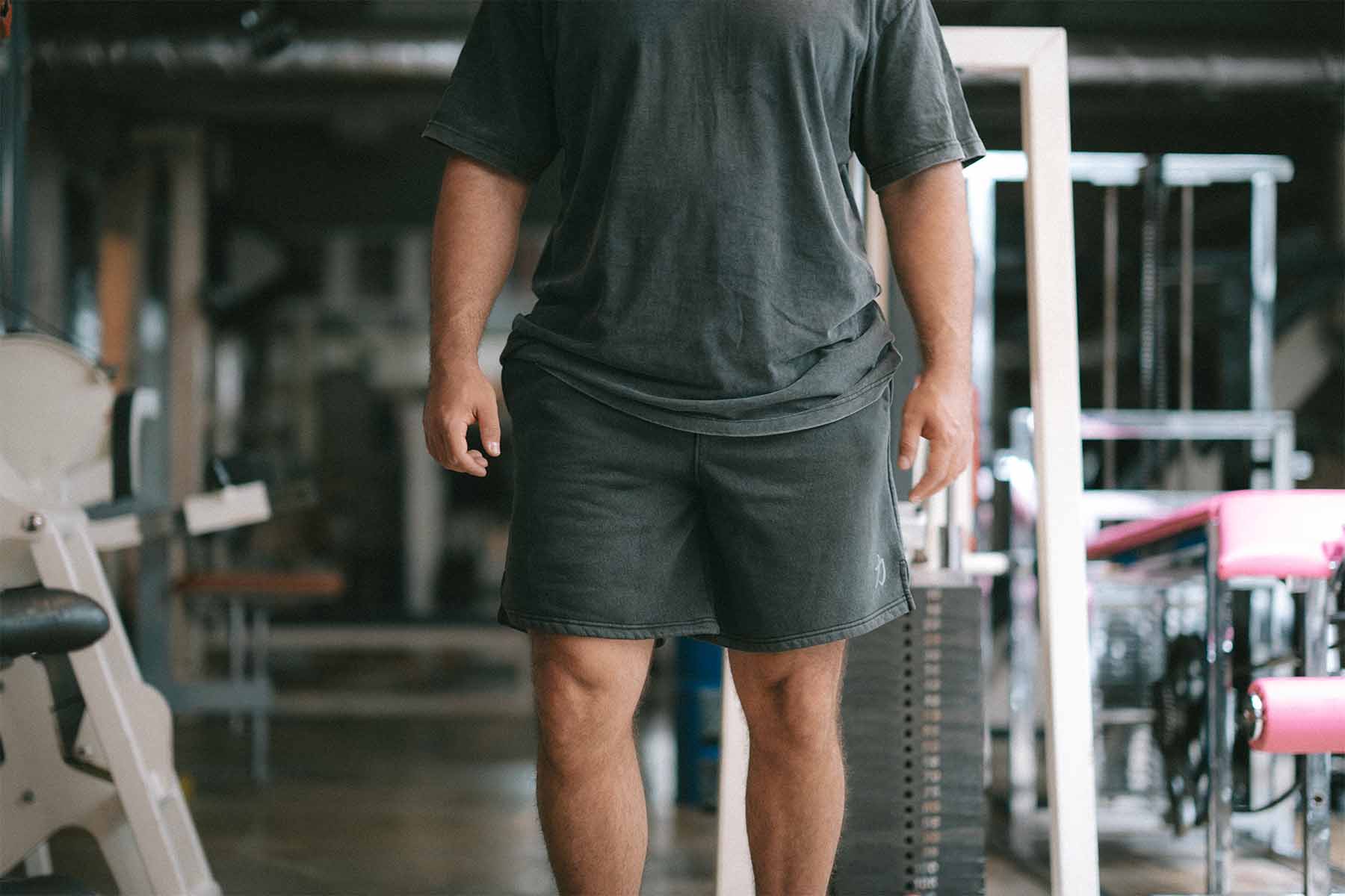 Home of Strength - Shorts, Stone-Washed Grey - Strength Shop