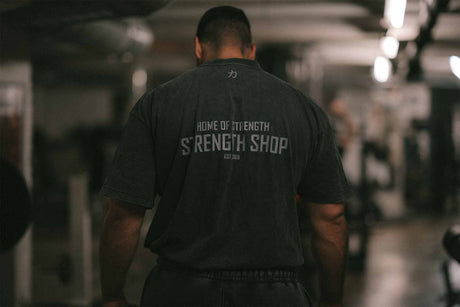Home of Strength - T-Shirt, Stone-Washed Grey - Strength Shop