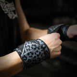 Light Wrist Wraps - Dark Leo Print – 30cm/60cm - Strength Shop