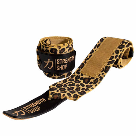 Medium Wrist Wraps, Leopard print - IPF Approved, 30cm/60cm - Strength Shop