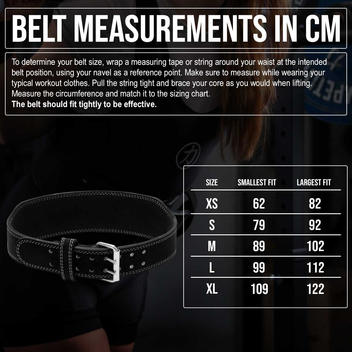 Weightlifting Double Prong Buckle Tapered Belt, Black - 8MM - Strength Shop