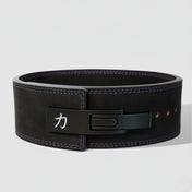 Black w/ Purple Stitching Lever Belt, 10mm - IPF Approved - Strength Shop