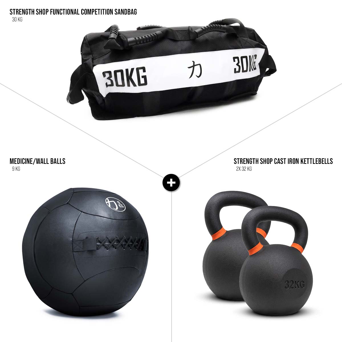 Functional Fitness Race Set – Kettlebells, Sandbag & Wall Ball