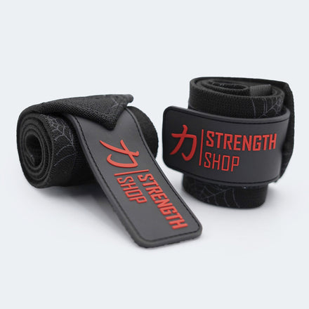 Medium Wrist Wraps, Spider print - IPF Approved, 30cm/60cm - Strength Shop