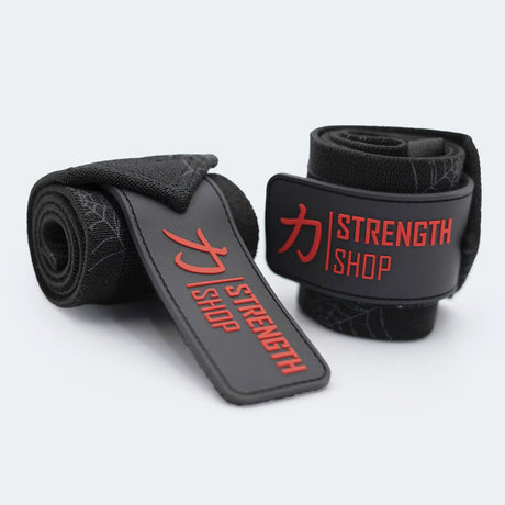 Medium Wrist Wraps, Spider print - IPF Approved, 30cm/60cm - Strength Shop